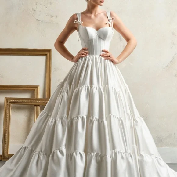 Elegant White Bridal Gown - Picture 3 of 6